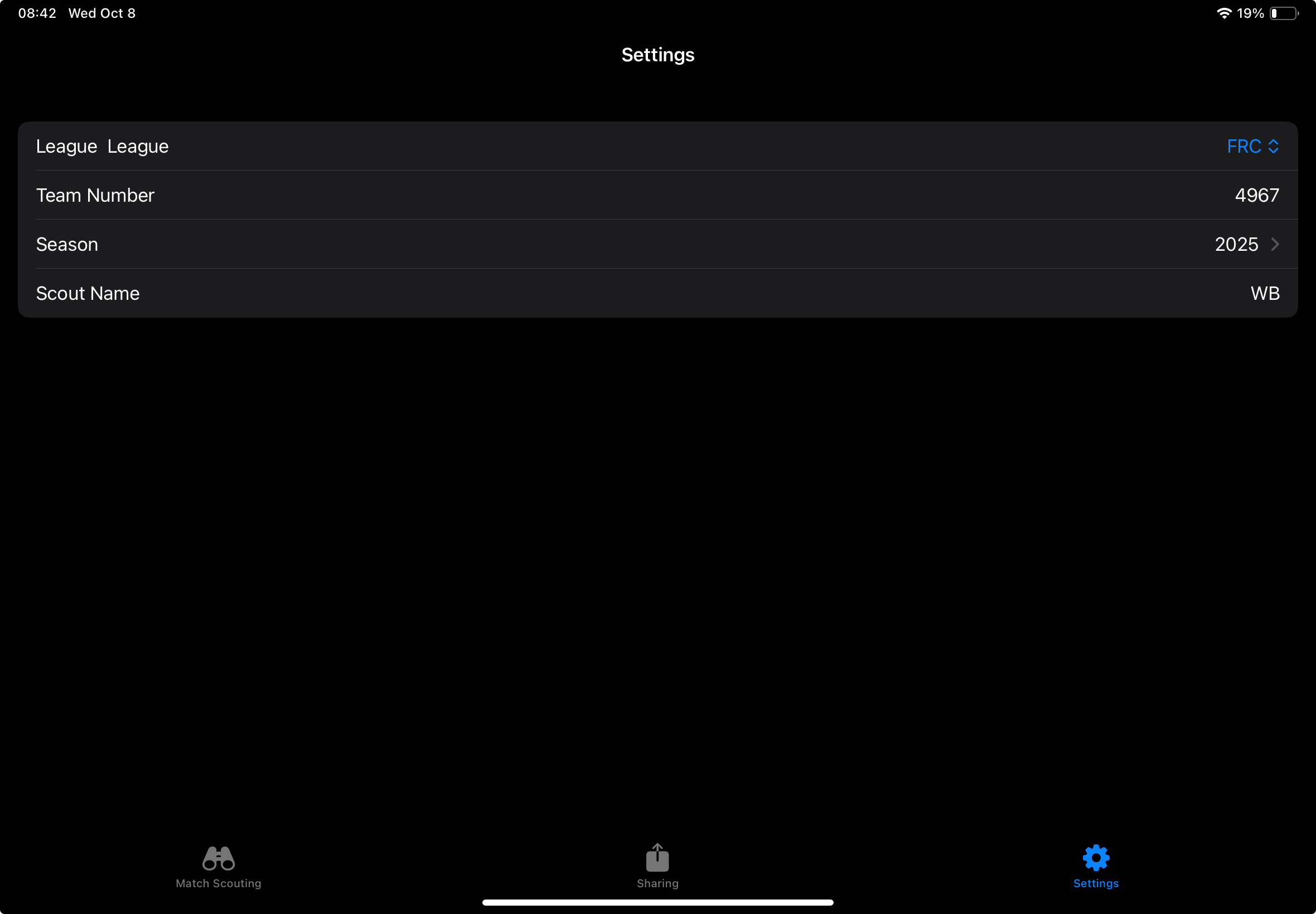 CrowdScout Team Settings