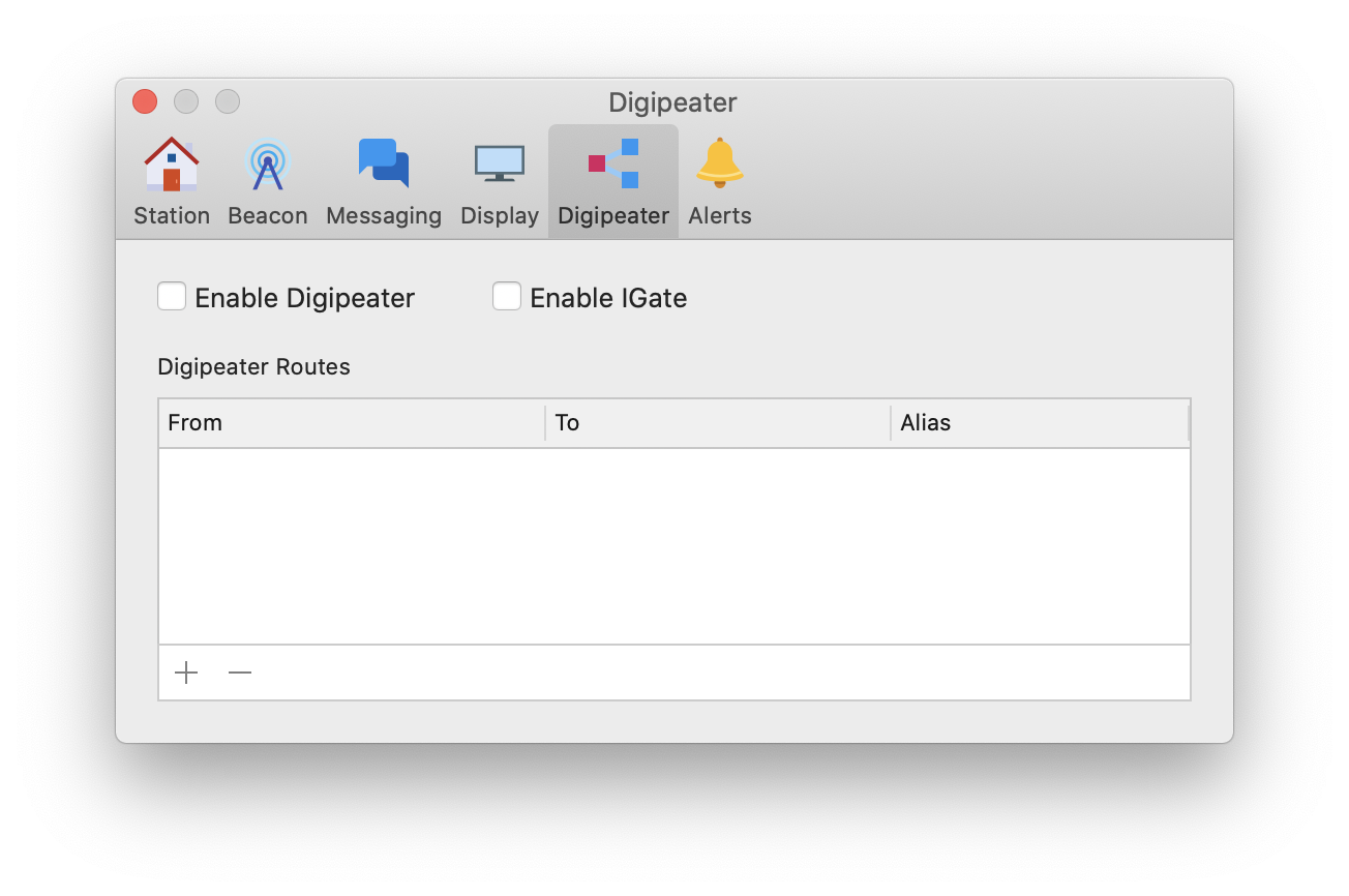 Digipeater Preferences Screenshot
